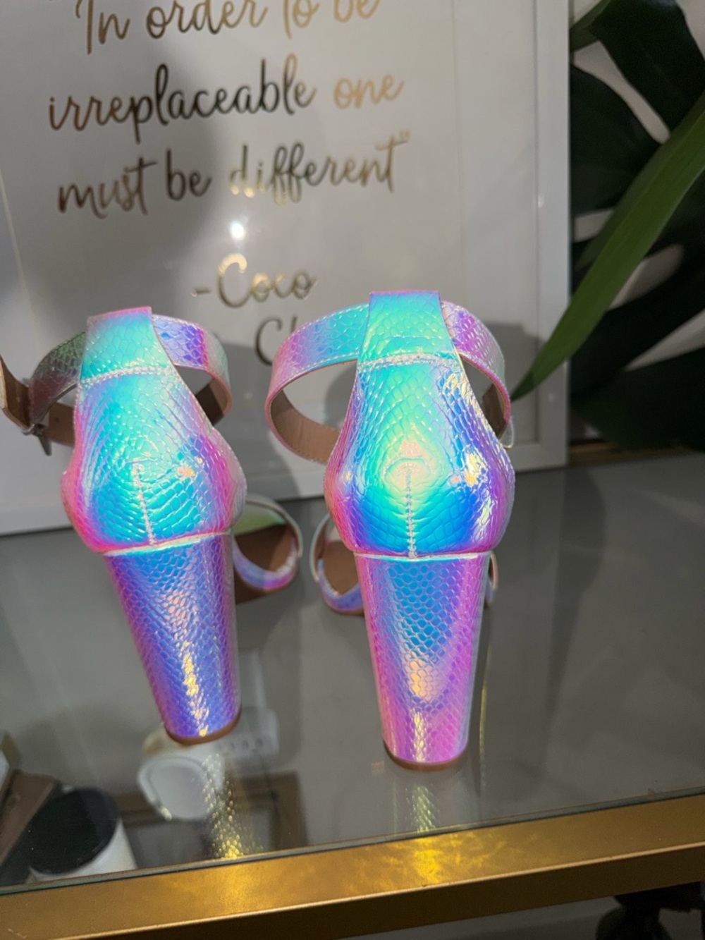 Iridescent High Heel Sandals - Picture 7 of 9